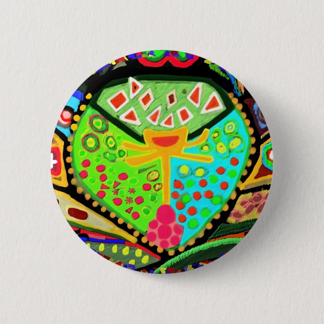 Chapa Redonda De 5 Cm Príncipes Diana Diamond Heart (Anverso)