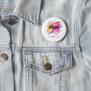 Chapa Redonda De 5 Cm Prisión LGBTQ personalizada Corazón de color arcoi