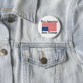 Chapa Redonda De 5 Cm Pro-Estados Unidos/Anti-Trump