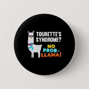 Chapa Redonda De 5 Cm Prob-llama Guerrero del Síndrome de Tourette Super