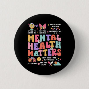 Chapa Redonda De 5 Cm Problema de salud mental Autismo Conciencia Mes Gr