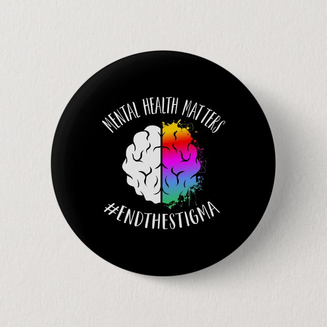 Chapa Redonda De 5 Cm Problemas de salud Happy End Stigma Awareness Grap (Anverso)