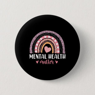 Chapa Redonda De 5 Cm Problemas de salud Leopard Heart Pink Rainbow Awar