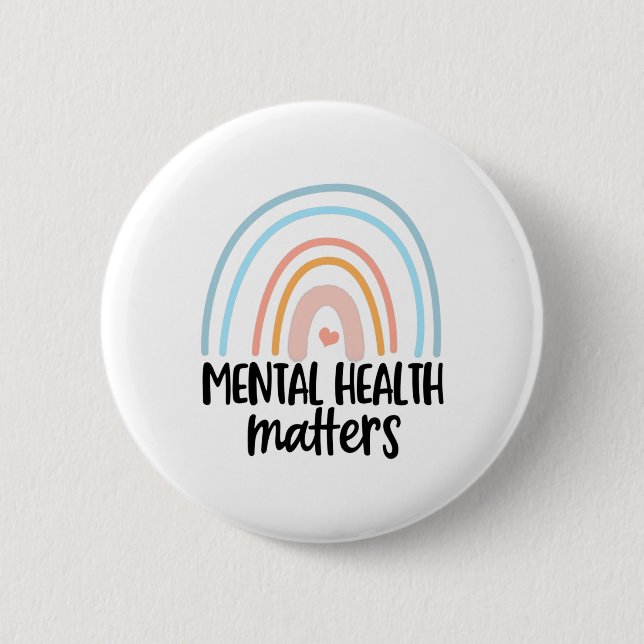 Chapa Redonda De 5 Cm Problemas de salud mental (Anverso)