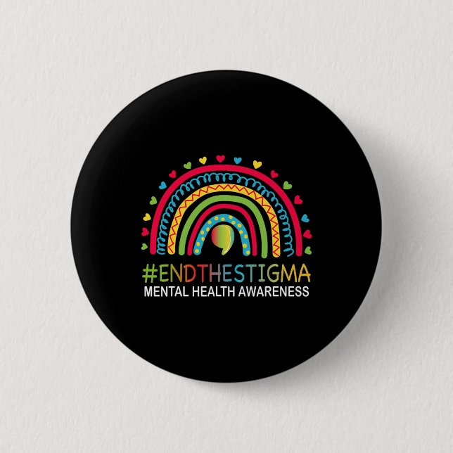 Chapa Redonda De 5 Cm Problemas Terminan El Estigma Arcoíris Boho  (Anverso)