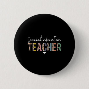 Chapa Redonda De 5 Cm Profesor de Educación Especial Sped Leopard Boh