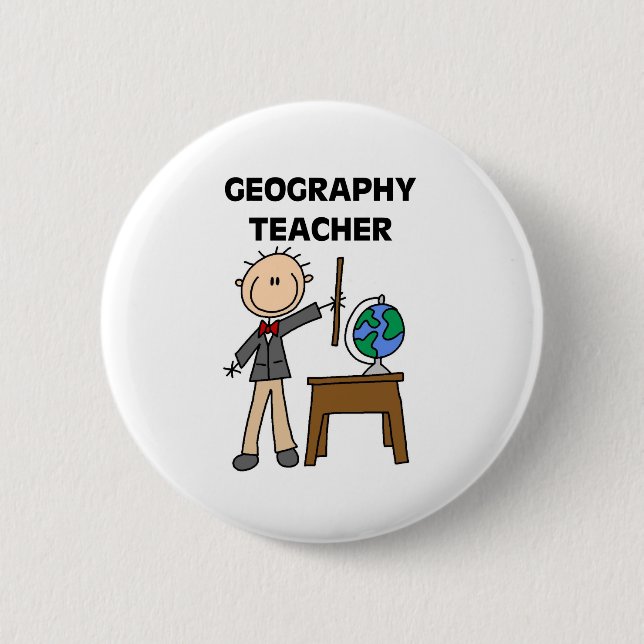 Chapa Redonda De 5 Cm Profesor de la geografía (Anverso)