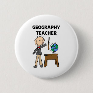 Chapa Redonda De 5 Cm Profesor de la geografía