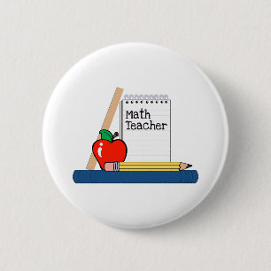 Chapa Redonda De 5 Cm Profesor de matemáticas (cuaderno)