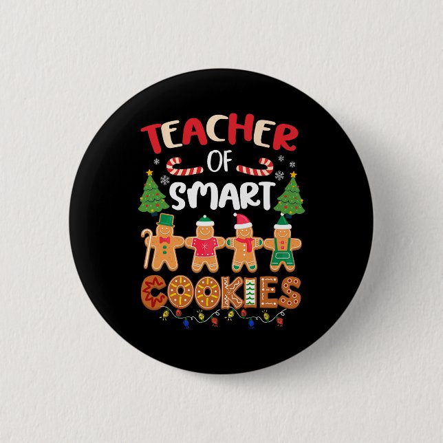 Chapa Redonda De 5 Cm Profesor de Navidad de Galletas Inteligentes Funny (Anverso)