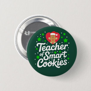 Chapa Redonda De 5 Cm Profesor de Navidad de Galletas Inteligentes Vida 