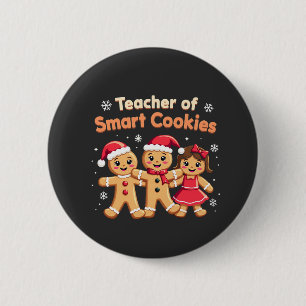 Chapa Redonda De 5 Cm Profesor de pan de jengibre de Navidad Galleta int