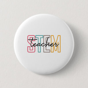 Chapa Redonda De 5 Cm Profesor de Pjmk Stem Ciencias Tecnología Profesor