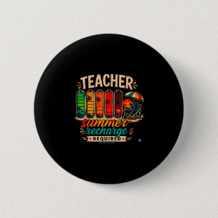 Chapa Redonda De 5 Cm Profesor divertido verano recarga requerida retro