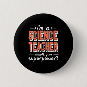 Chapa Redonda De 5 Cm Profesora de Ciencias Femenina Superwer Divertida 
