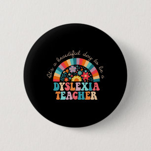 Chapa Redonda De 5 Cm Profesora dislexia Retro Dyslexia Terapia Sped Rai
