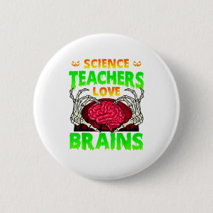 Chapa Redonda De 5 Cm Profesores Brains Skeleton Halloween