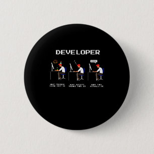 Chapa Redonda De 5 Cm Programador Desarrollador Ordenador Computadora Ne