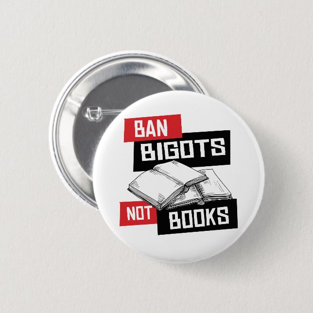 Chapa Redonda De 5 Cm Prohibir a los intolerantes no a los libros (Anverso y reverso)