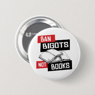 Chapa Redonda De 5 Cm Prohibir a los intolerantes no a los libros