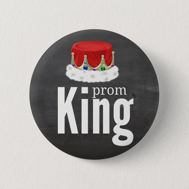 Chapa Redonda De 5 Cm Prom King (Anverso)