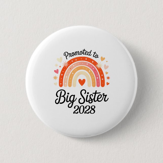 Chapa Redonda De 5 Cm Promoted To Big Sister 2028 New Baby Pregnancy Ann (Anverso)