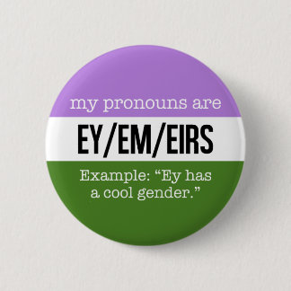 Chapa Redonda De 5 Cm Pronombres de Ey/Em - bandera de Genderqueer