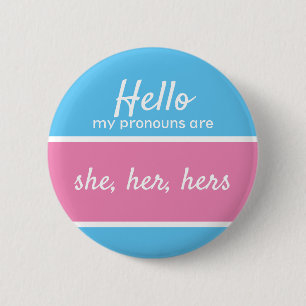 Chapa Redonda De 5 Cm Pronouns de género - Ella, ella, sus Pronouns (hem