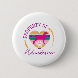 Chapa Redonda De 5 Cm Propiedad de Weimaraner