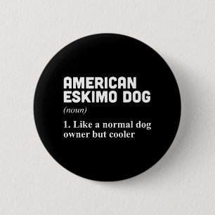 Chapa Redonda De 5 Cm Propietario del perro esquimal estadounidense