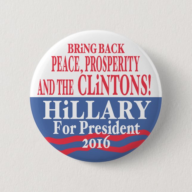 Chapa Redonda De 5 Cm Prosperidad 2016 de Hillary Clinton (Anverso)