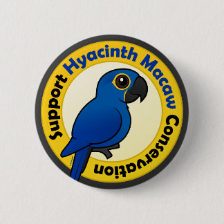 Chapa Redonda De 5 Cm Protección del Macaw del jacinto de la ayuda
