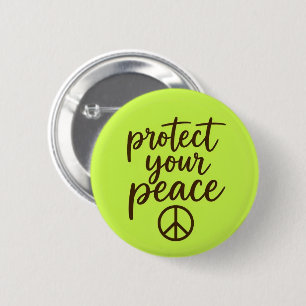 Chapa Redonda De 5 Cm Protege Tu Paz