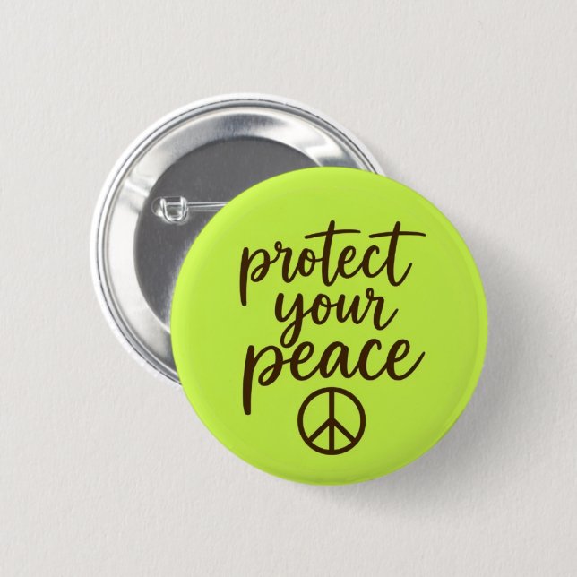 Chapa Redonda De 5 Cm Protege Tu Paz (Anverso y reverso)