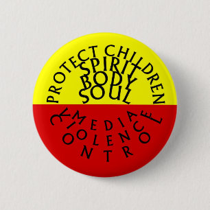 Chapa Redonda De 5 Cm Proteger los niños SpiritBodySoul Eng