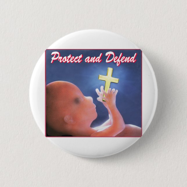 Chapa Redonda De 5 Cm Proteja y defienda (Anverso)