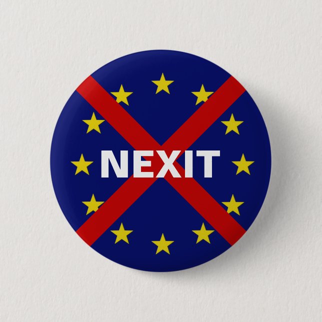 Chapa Redonda De 5 Cm Protest button NEXIT EU (Anverso)