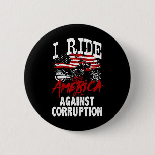 Chapa Redonda De 5 Cm Protesta contra la corrupción de los motociclistas