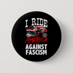 Chapa Redonda De 5 Cm Protesta de motociclistas anti Trump contra el fas