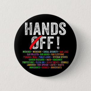 Chapa Redonda De 5 Cm Protestas Por La Seguridad Social Y Medicare Pro