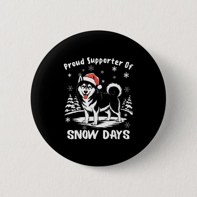 Chapa Redonda De 5 Cm Proud Suprter Of Snow Days Cute Winter Snowflake F (Anverso)