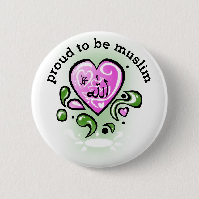 Chapa Redonda De 5 Cm proud to be  muslim (Anverso)