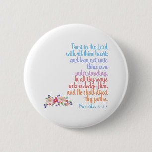 Chapa Redonda De 5 Cm Proverbios Verse de la Biblia