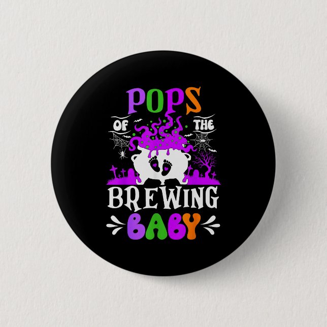 Chapa Redonda De 5 Cm Ps Of The Brewing Baby Dad To Be Halloween  (Anverso)