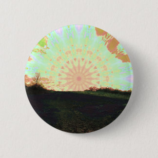 Chapa Redonda De 5 Cm Psicodélico, Blissful Sunset Hill Button