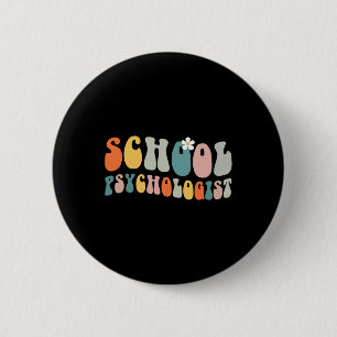 Chapa Redonda De 5 Cm Psicólogo escolar Groovy Retro Vintage Psicologo