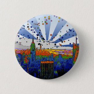 Chapa Redonda De 5 Cm Psychedelic NYC: Vista de línea ancha ESB