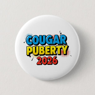 Chapa Redonda De 5 Cm Pubertad de Cougar 2026 Humor Retro Menopausia Div