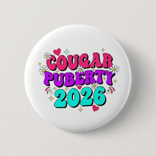 Chapa Redonda De 5 Cm Pubertad de Puma 2026 Humor Retro Menopausia Diver