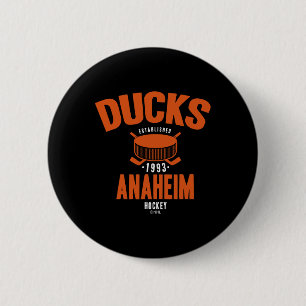 Chapa Redonda De 5 Cm Puck de Hockey de Anaheim Ducks Negro Licencia Ofi